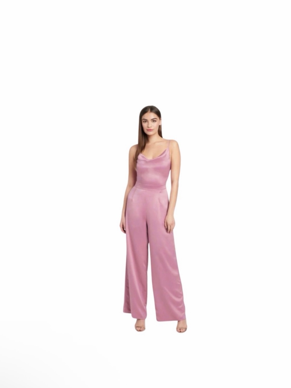 Bebe Satin Slip Chemise Maxi in Soft Pink